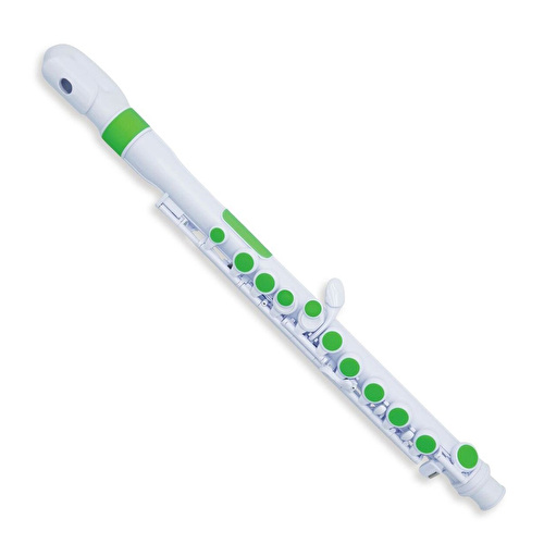 Nuvo jFlute 2.0 Plastic Flute Outfit - White with Green Trim