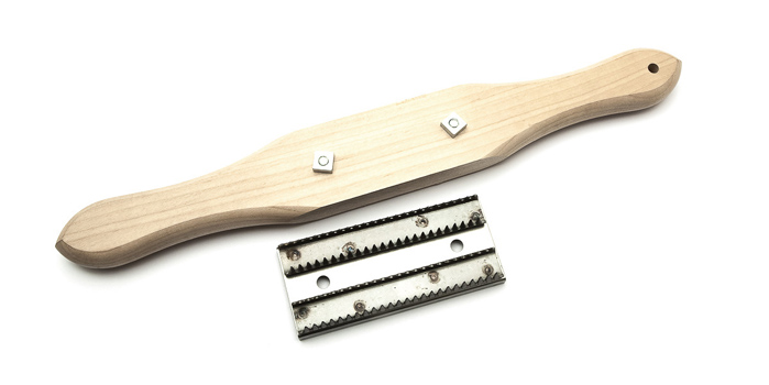 Buff Rake with Wooden Holder