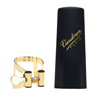 Vandoren Alto Saxophone Ligature and Cap LC57GP - MO Gold Plated