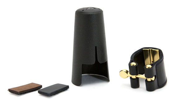 Vandoren Leather Ligature for Tenor Sax 3 Plates - Plastic Cap