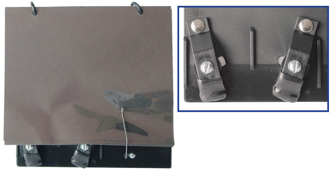 Trumpet Clamp on Lyre with Plastic Folio