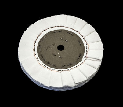 Polishing Mop 6 x 1/2 inch MOC Unstitched, Pleated with cardboard