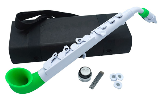 Nuvo jSax in White with Green Trim