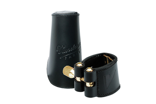 Vandoren Leather Ligature for Alto Sax with 3 Plates - Leather Cap