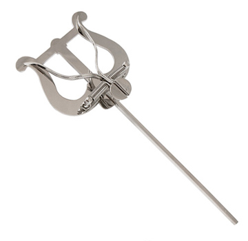 Lyre - Twin Arm Large Head Straight - Silver Plated