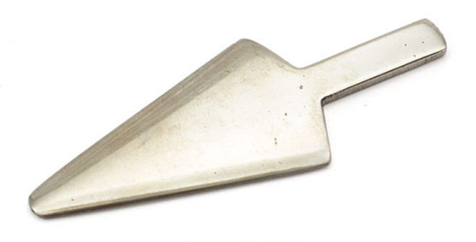 Pisoni Bassoon Reed Plaque Spade Shaped in Nickel Silver