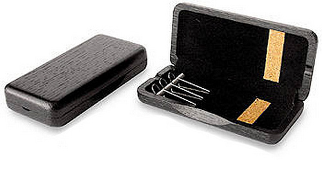 Wooden Oboe Reed Case 3 Reed Capacity - Black