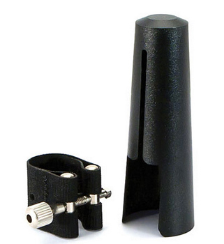 Rovner 2M Alto / Tenor Saxophone Ligature and Cap - Dark