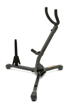 Hercules DS532BB Alto or Tenor Saxophone Stand with Flute or Clarinet Peg