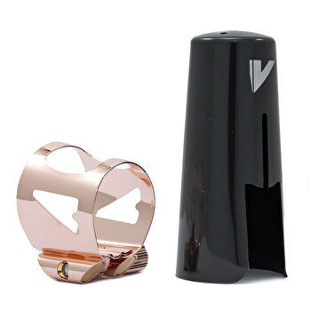Vandoren Optimum Bb Clarinet Ligature with Plastic Cap LC01PGP - Pink Gold Plate