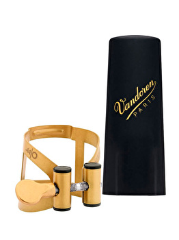 Vandoren MO Alto Saxophone Ligature and Cap LC57AP - Aged Gold Finish