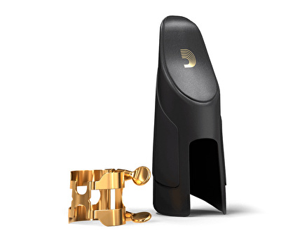 Rico Alto Sax H Ligature and Cap Set - Gold Plated