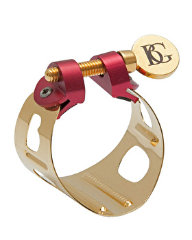 BG LD0 Duo Alto Saxophone or Bb Clarinet Ligature and Cap - Gold Lacquered