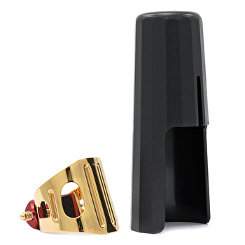 BG LD1 Duo Alto Saxophone or Bb Clarinet Ligature and Cap - Gold Plated
