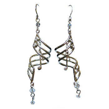 Silver-Plated Music Note Drop Earrings