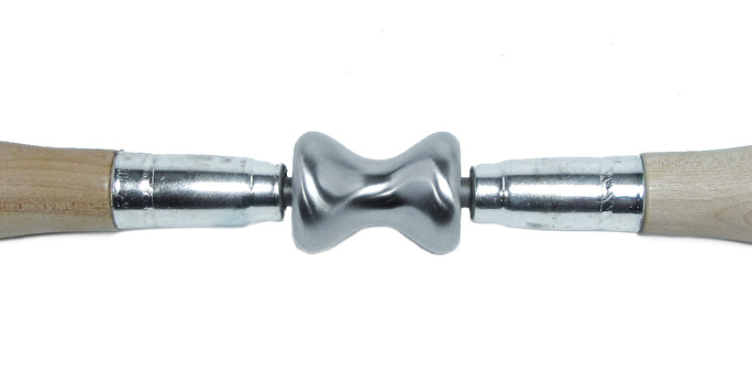 Double Handed Dent Roller - Small Radius - Wooden Handles