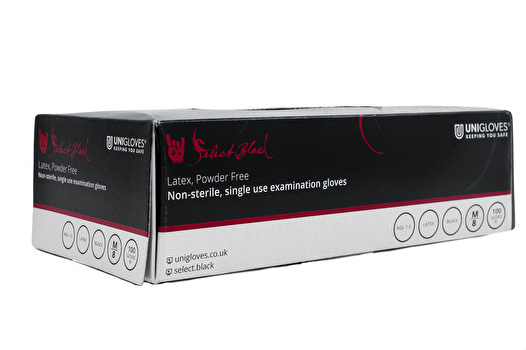Unigloves Select Black Latex Gloves