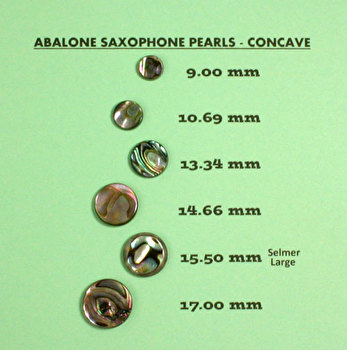 MusicMedic Abalone Saxophone Pearls - Concave - 15.50mm (Selmer Large)