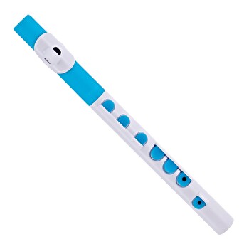 Nuvo TooT in White with Blue Trim - Latest Model with Silicone Keys