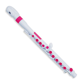 Nuvo jFlute 2.0 Plastic Flute Outfit - White with Pink Trim