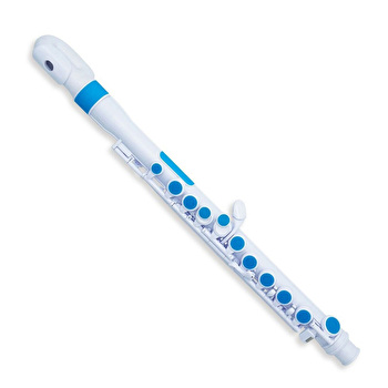 Nuvo jFlute 2.0 Plastic Flute Outfit - White with Blue Trim