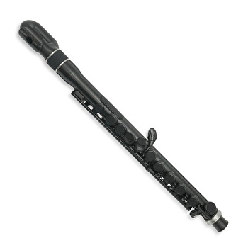 Nuvo jFlute 2.0 Plastic Flute Outfit - Black with Steel Trim